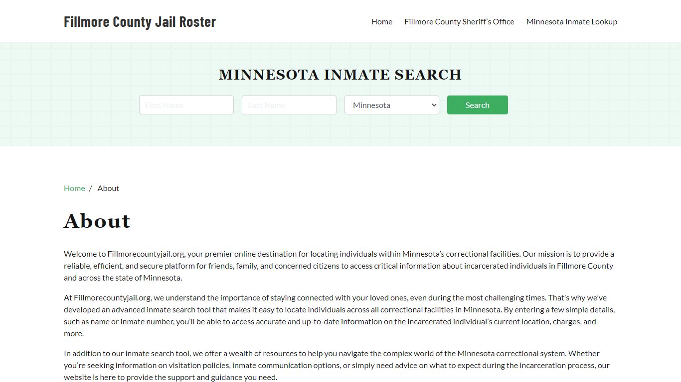 About - fillmorecountyjail.org